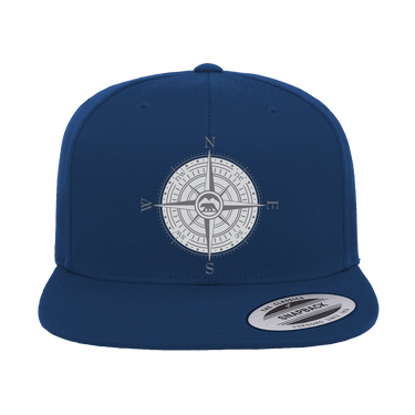Compass Camping Embroidered Flat Bill Cap